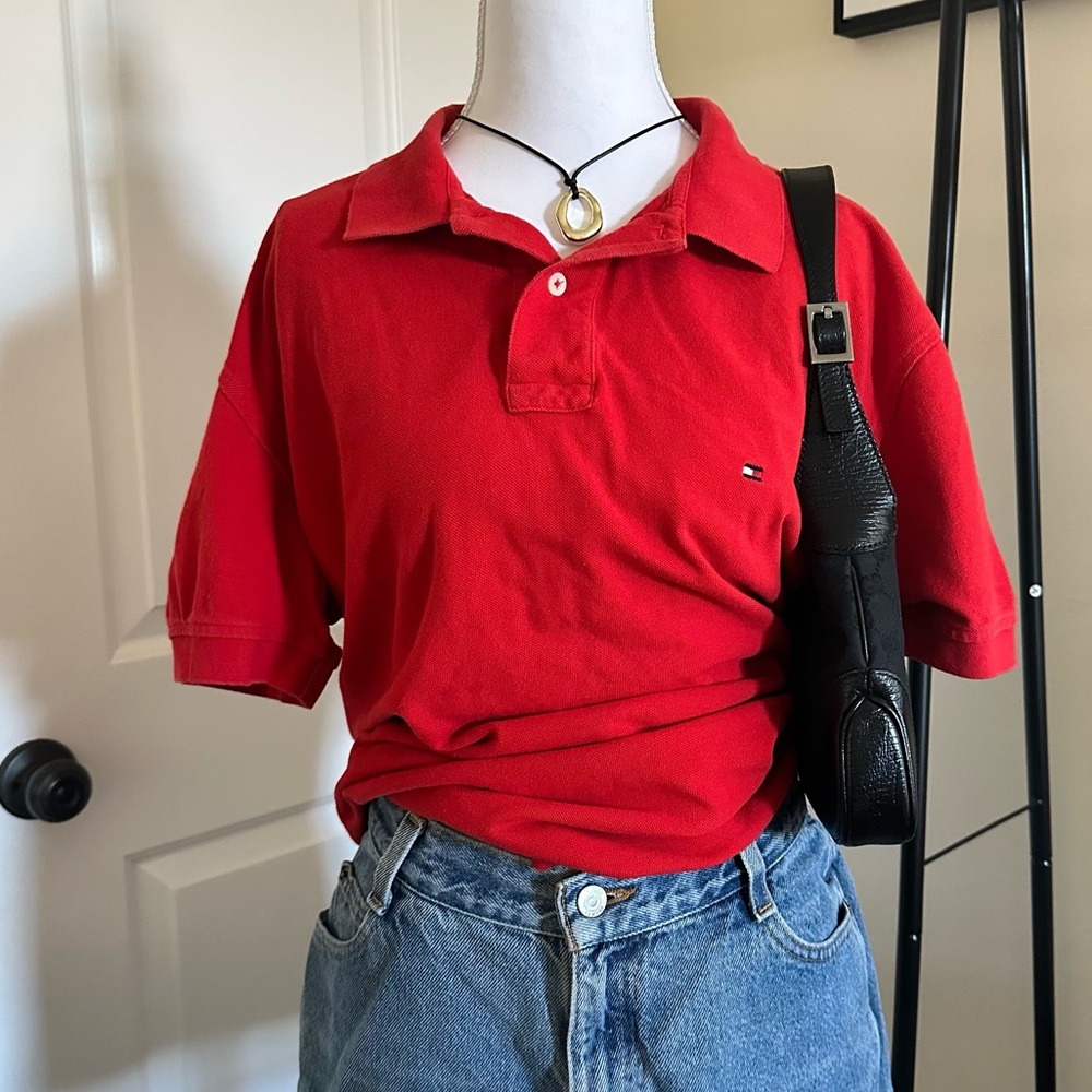 Tommy Hilfiger Bold Red Polo Shirt